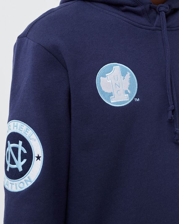 Shop Mitchell & Ness UNC Champ City Hoodie FPHD4163-UNCYYPPPLTBL blue