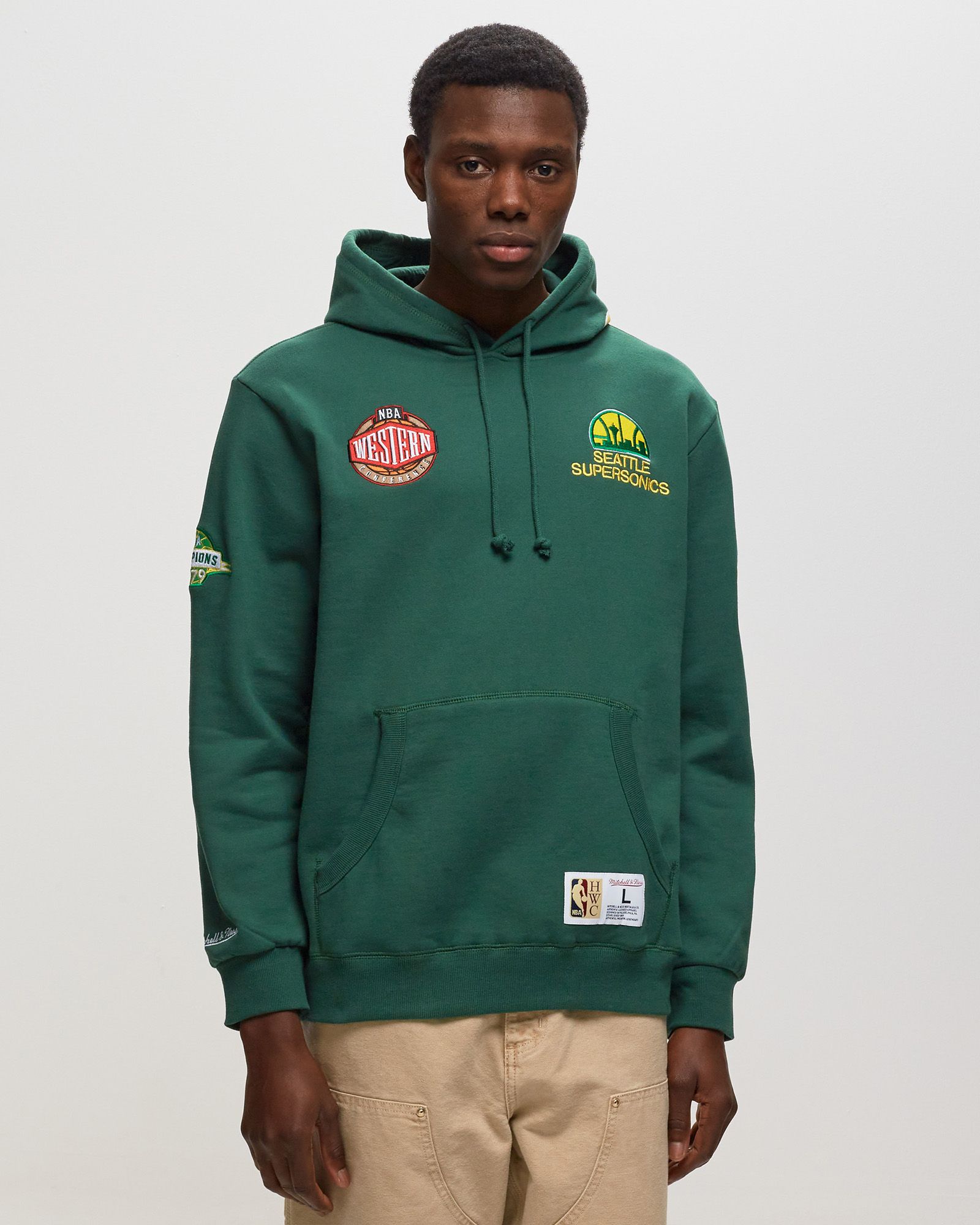 NBA M&N CITY COLLECTION FLEECE HOODIE SUPERSONICS
