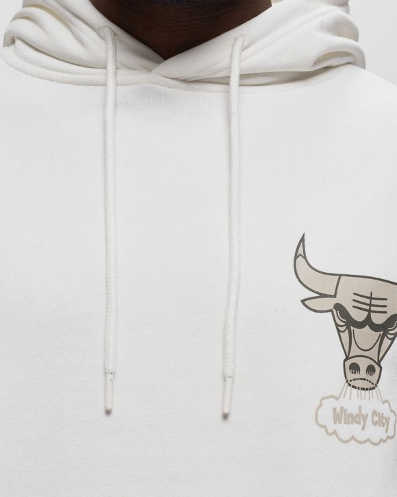 Mitchell Ness NBA CREAM HOODIE BULLS White BSTN Store