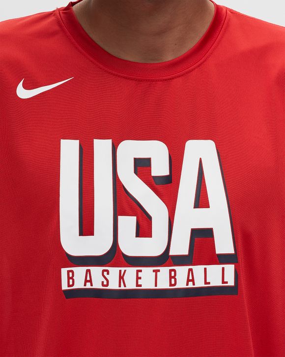 Nike USA PRACTICE BASKETBALL T SHIRT OLYMPICS 2024 Red BSTN Store