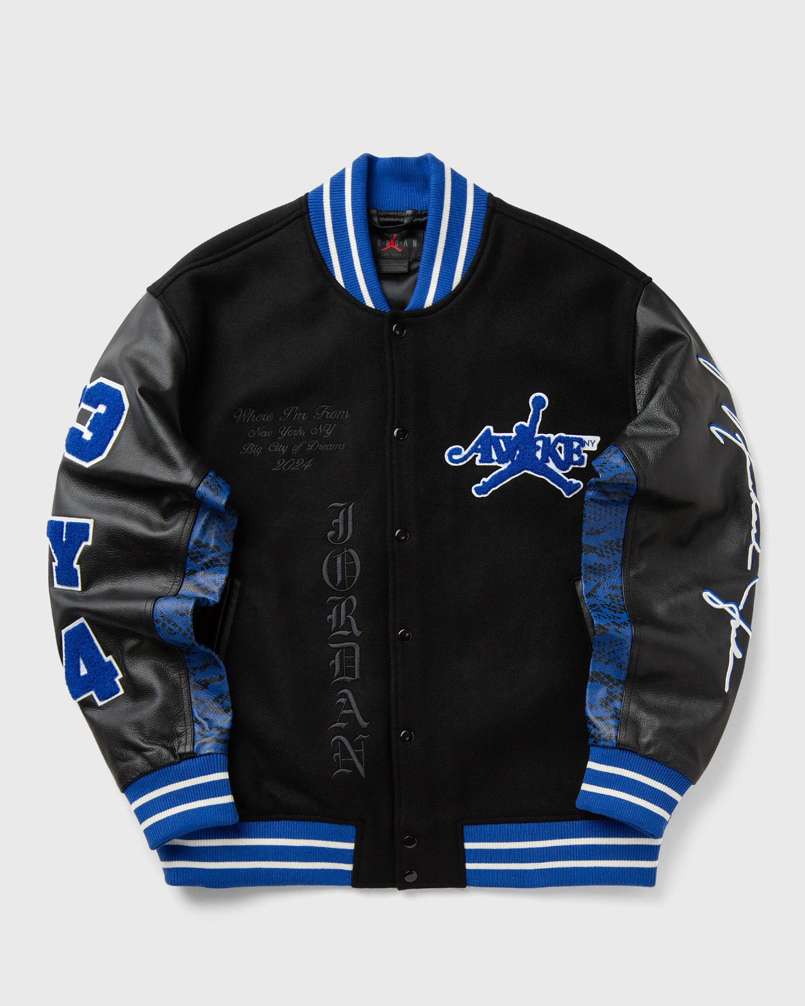 Jordan x AWAKE NY VARSITY JACKET Black Blue | BSTN Store