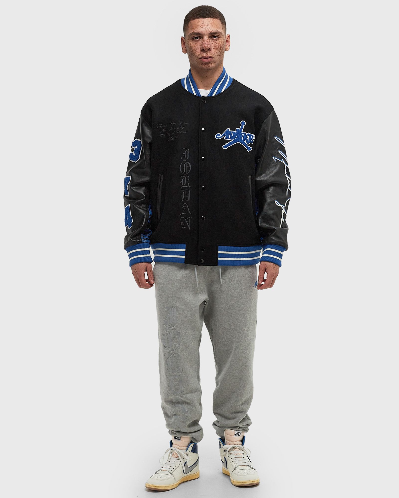 Jordan x AWAKE NY VARSITY JACKET Black Blue | BSTN Store