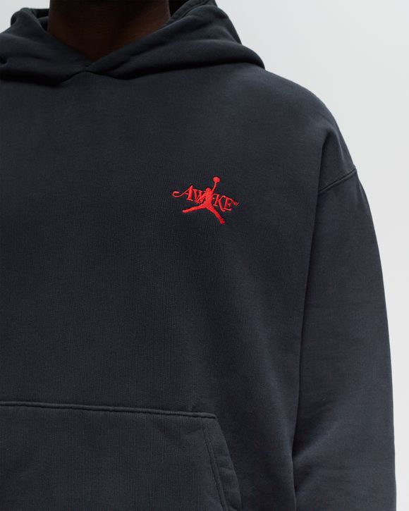 Jordan x Awake NY FLEECE HOODIE Black - BLACK/SAIL/UNIVERSITY RED