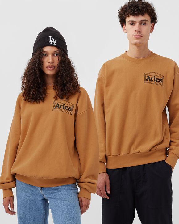 Aries Arise Premium Temple Sweatshirt Brown - CAMEL