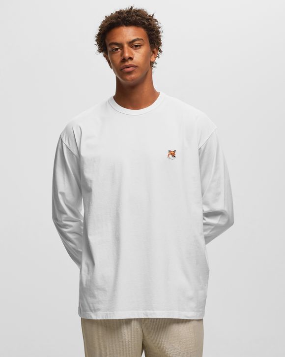 Maison Kitsune FOX HEAD PATCH REGULAR LONG-SLEEVED TEE White - WHITE