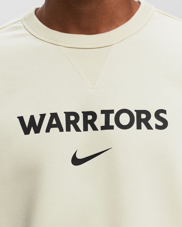 Nike GOLDEN STATE WARRIORS STANDARD ISSUE NBA CREWNECK SWEATSHIRT White COCONUT MILK PALE IVORY BLACK