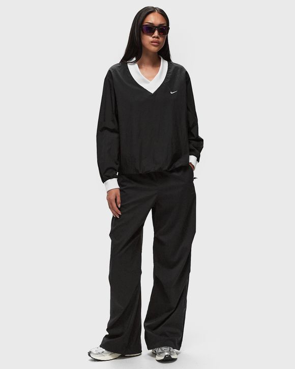 Nike WMNS Essential Woven Woven UV Protection Long Sleeve V Neck Crew Black BSTN Store