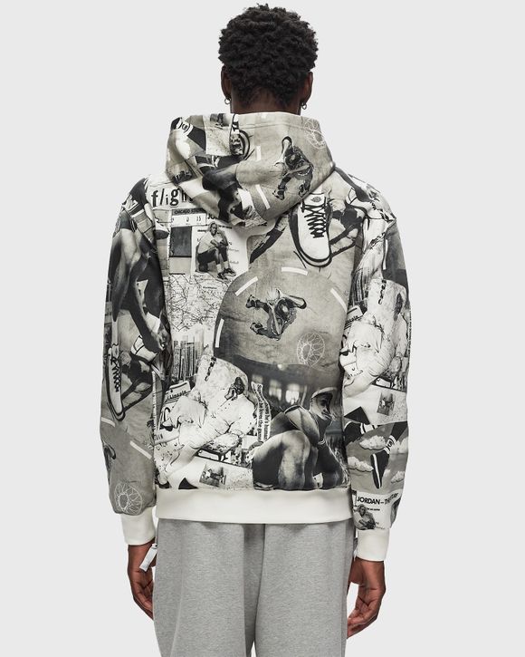 ★★Nike★★ Jordan Brooklyn Pullover Hoodie M Black White F Jordan Brooklyn Fleece Printed Pullover Hoodie Black/White