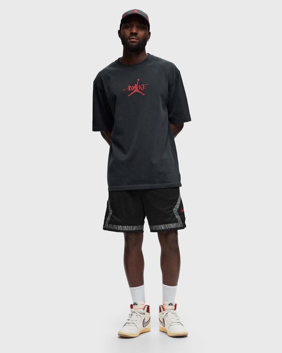 Jordan x Awake NY SOLID TEE Black - BLACK/UNIVERSITY RED