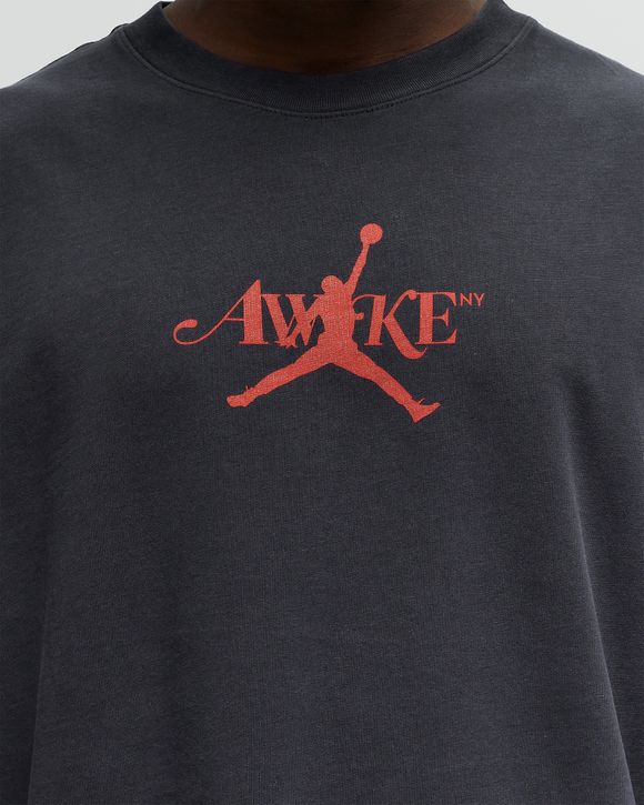 Jordan x Awake NY SOLID TEE Black - BLACK/UNIVERSITY RED