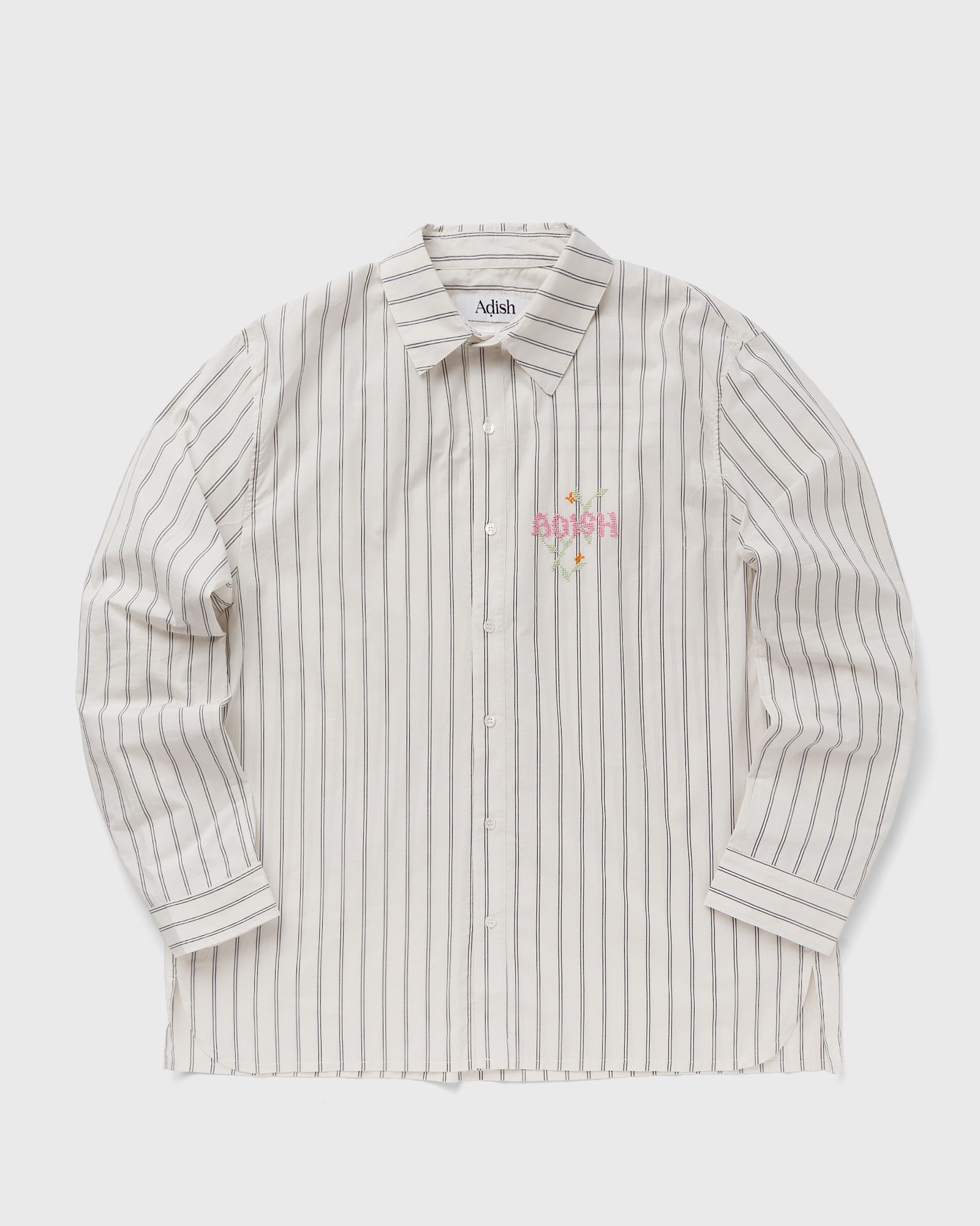 ADISH - nafnuf logo cotton striped shirt men longsleeves white in größe:l