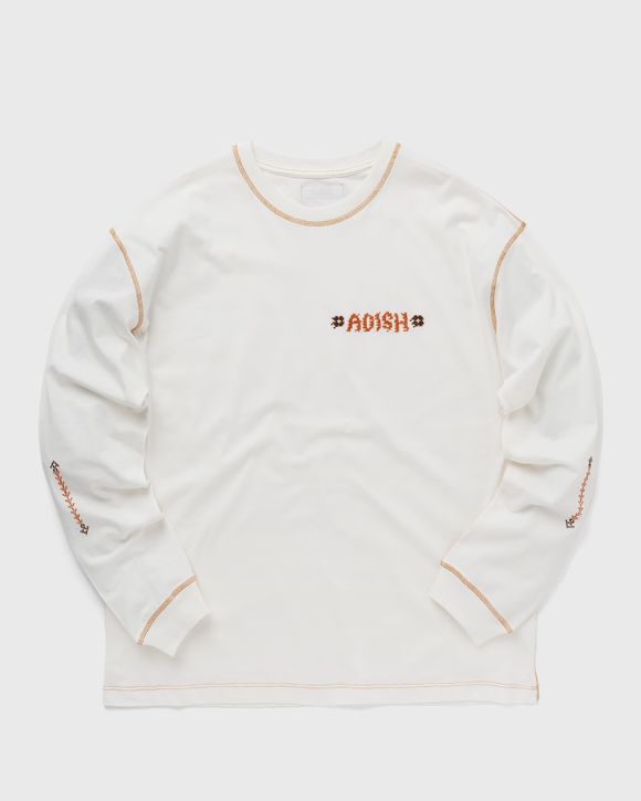 ADISH Tatreez Logo Contrast Stitched Long Sleeve Shirt White | BSTN Store