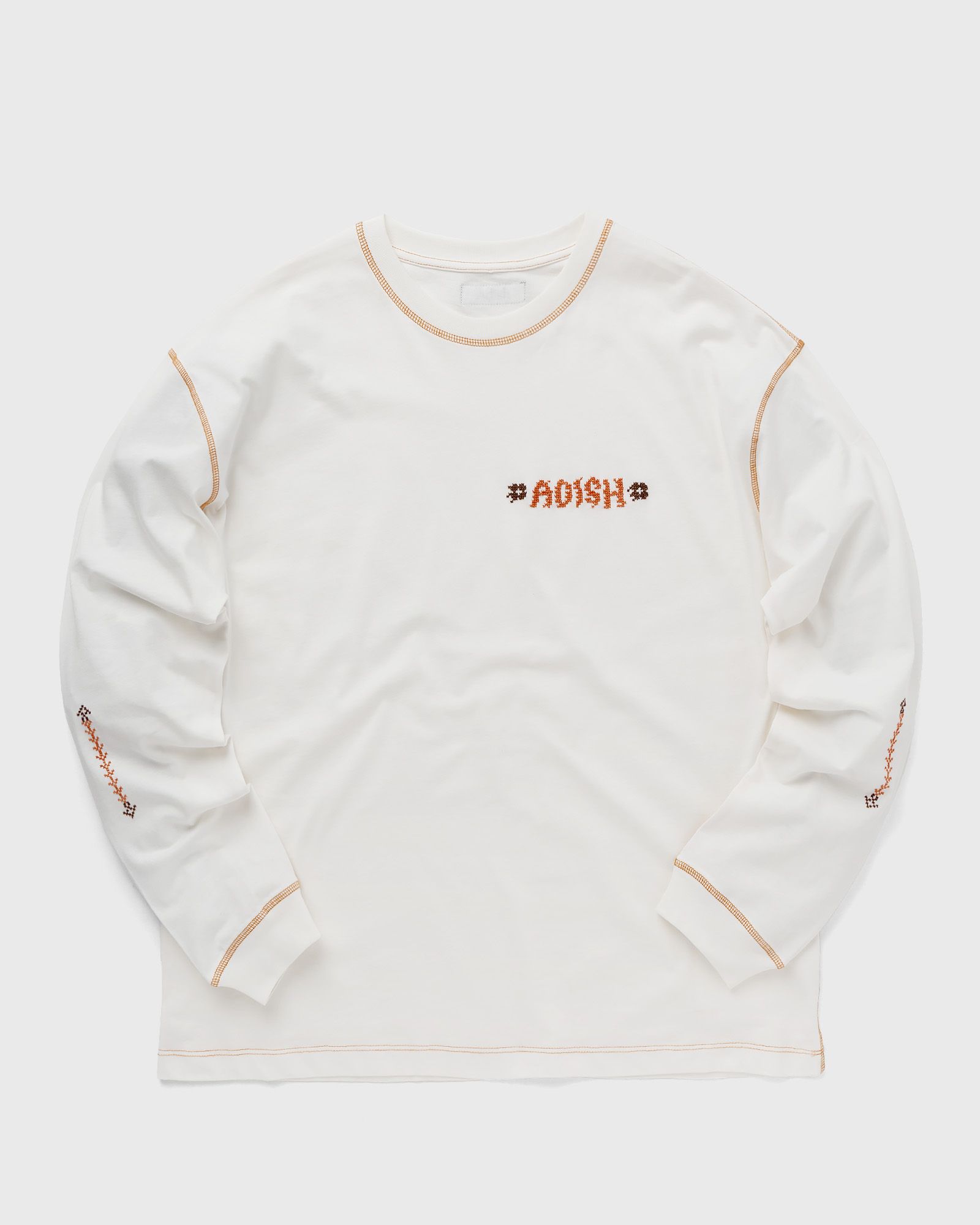 ADISH - tatreez logo contrast stitched long sleeve shirt men longsleeves white in größe:l