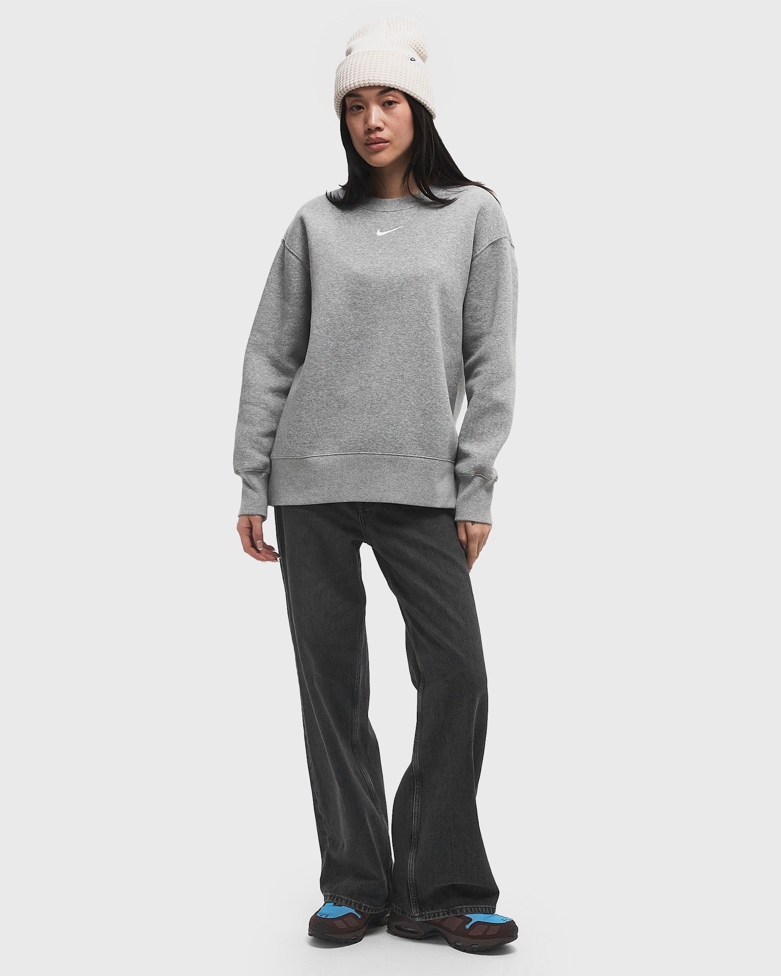 Nike WMNS Phoenix Fleece Oversized Crew-Neck Sweatshirt Grey