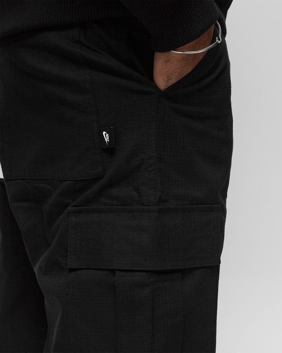 Buy Black Side Pocket Straight Cargo Pants Cotton for Best Price