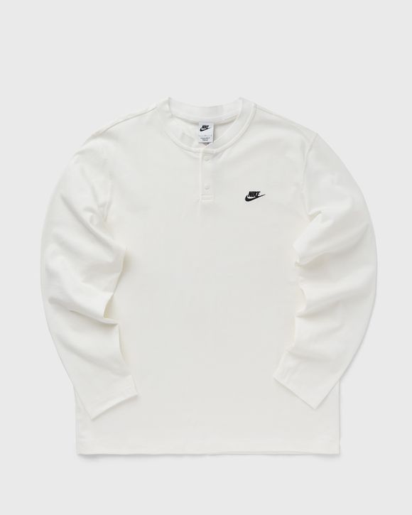 Nike Club Fleece Long Sleeve Henley White BSTN Store