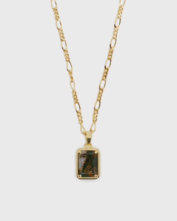 Gold Moss Agate Necklace