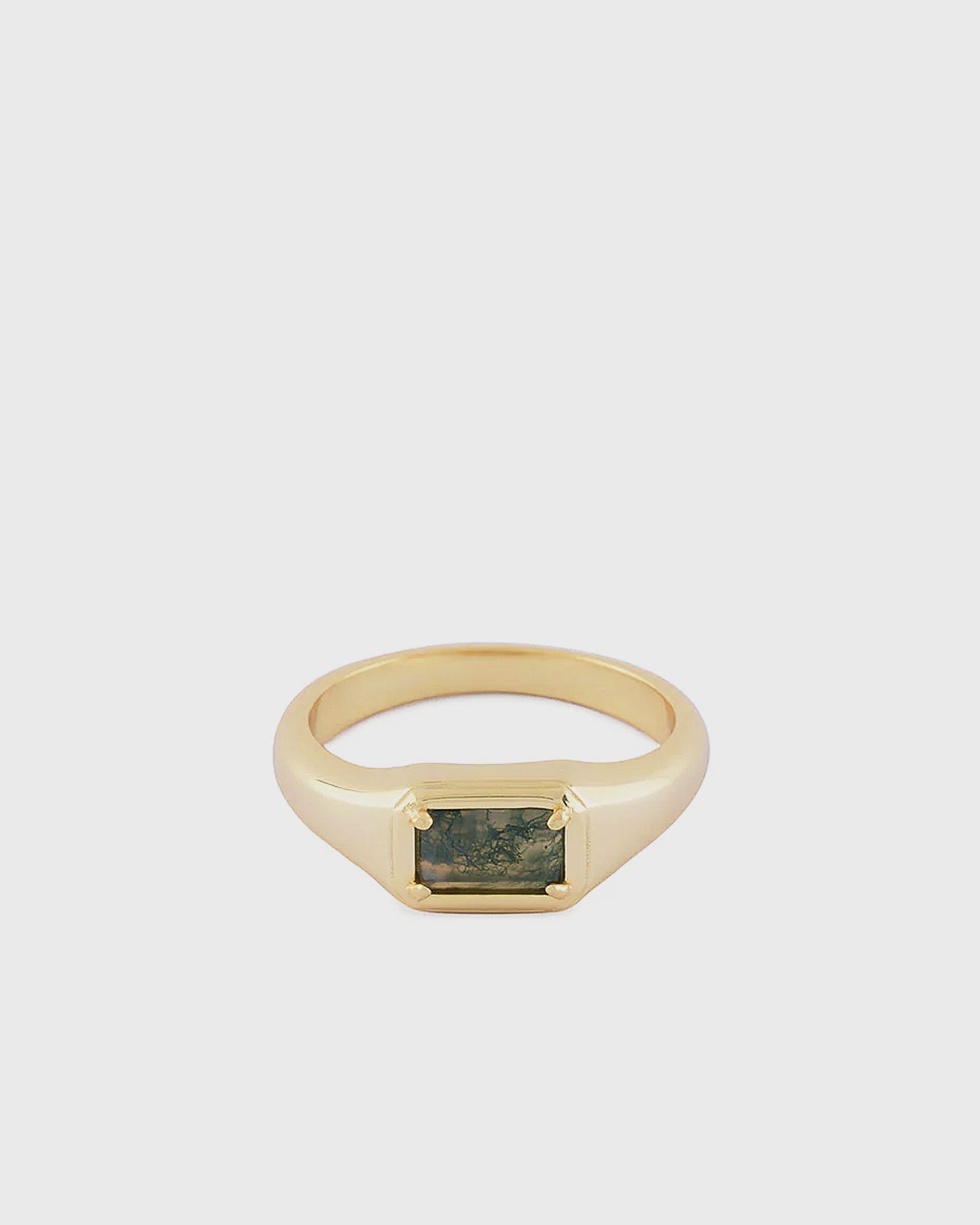 Gold Moss Agate Ring