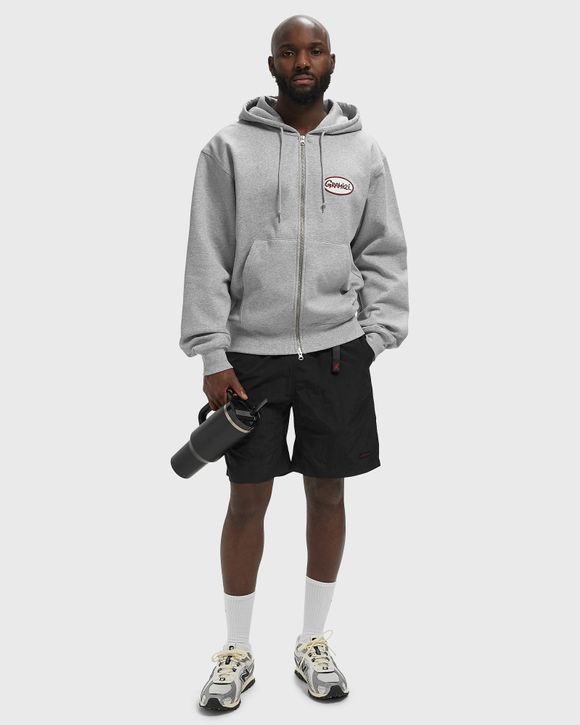 OVAL PATCH ZIP HOODED SWEATSHIRT