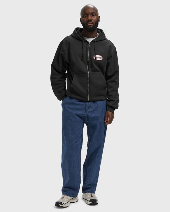 OVAL PATCH ZIP HOODED SWEATSHIRT