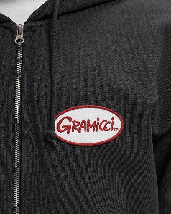 OVAL PATCH ZIP HOODED SWEATSHIRT