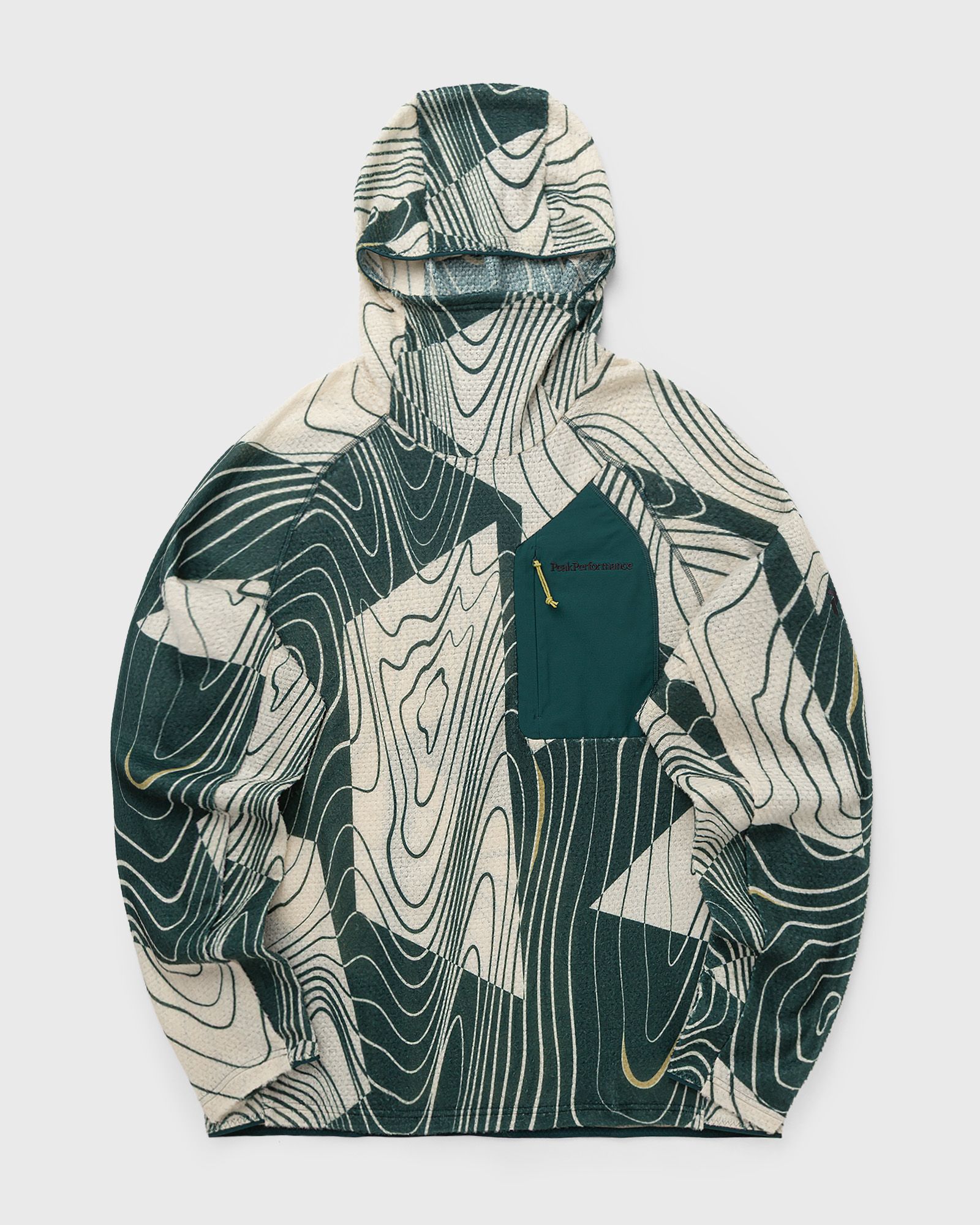 Peak Performance Peak Performance Freelight AOP Polartec® Alpha™ Hood in green|beige
