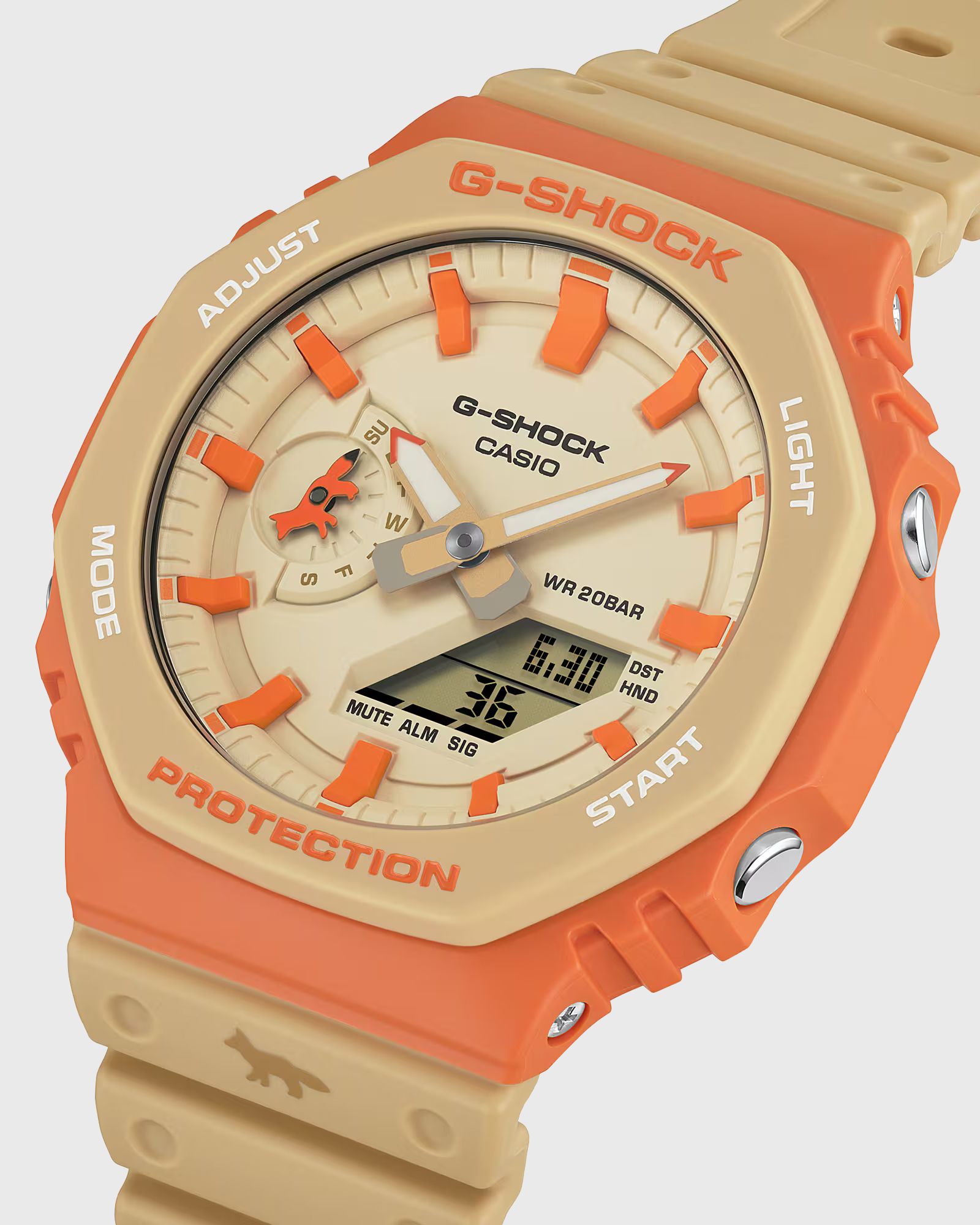 G-SHOCK MAISON KITSUNE GA-2110 WATCH 腕時計 G-SHOCK x Maison Kitsune GA-2110MK Orange Beige | BSTN Store