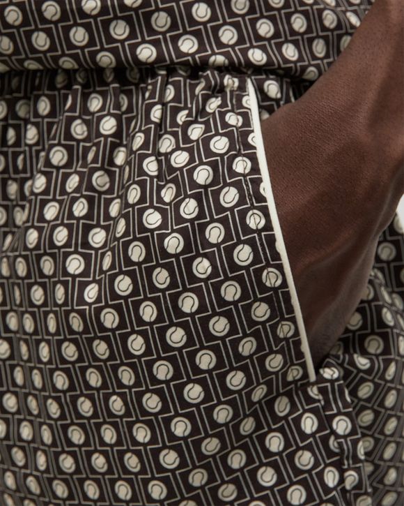 Relaxed Fit Printed Cotton Blend Shorts