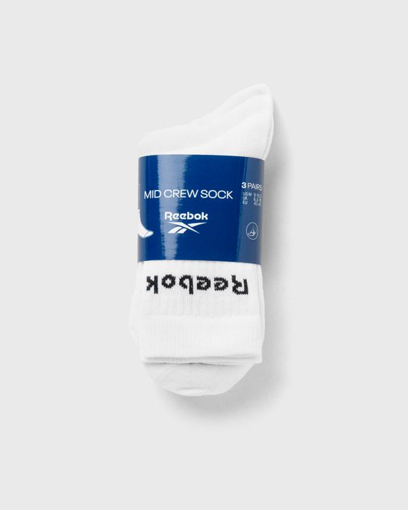 Reebok ACTIVE CORE MID CREW SOCKS 3 Pack White BSTN Store