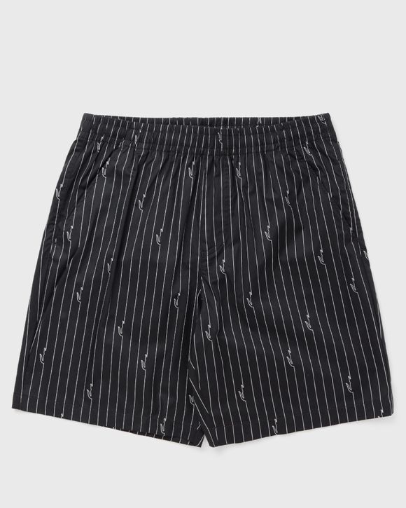 Crocodile Print Stripe Cotton Shorts