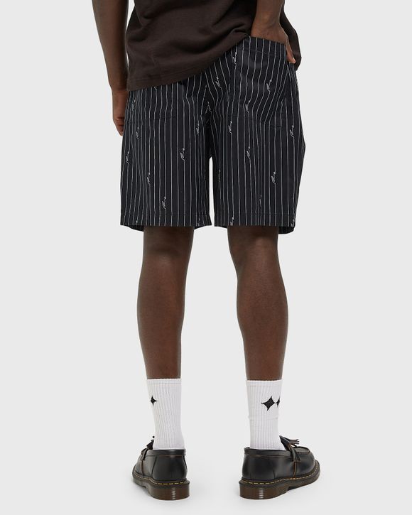 Crocodile Print Stripe Cotton Shorts