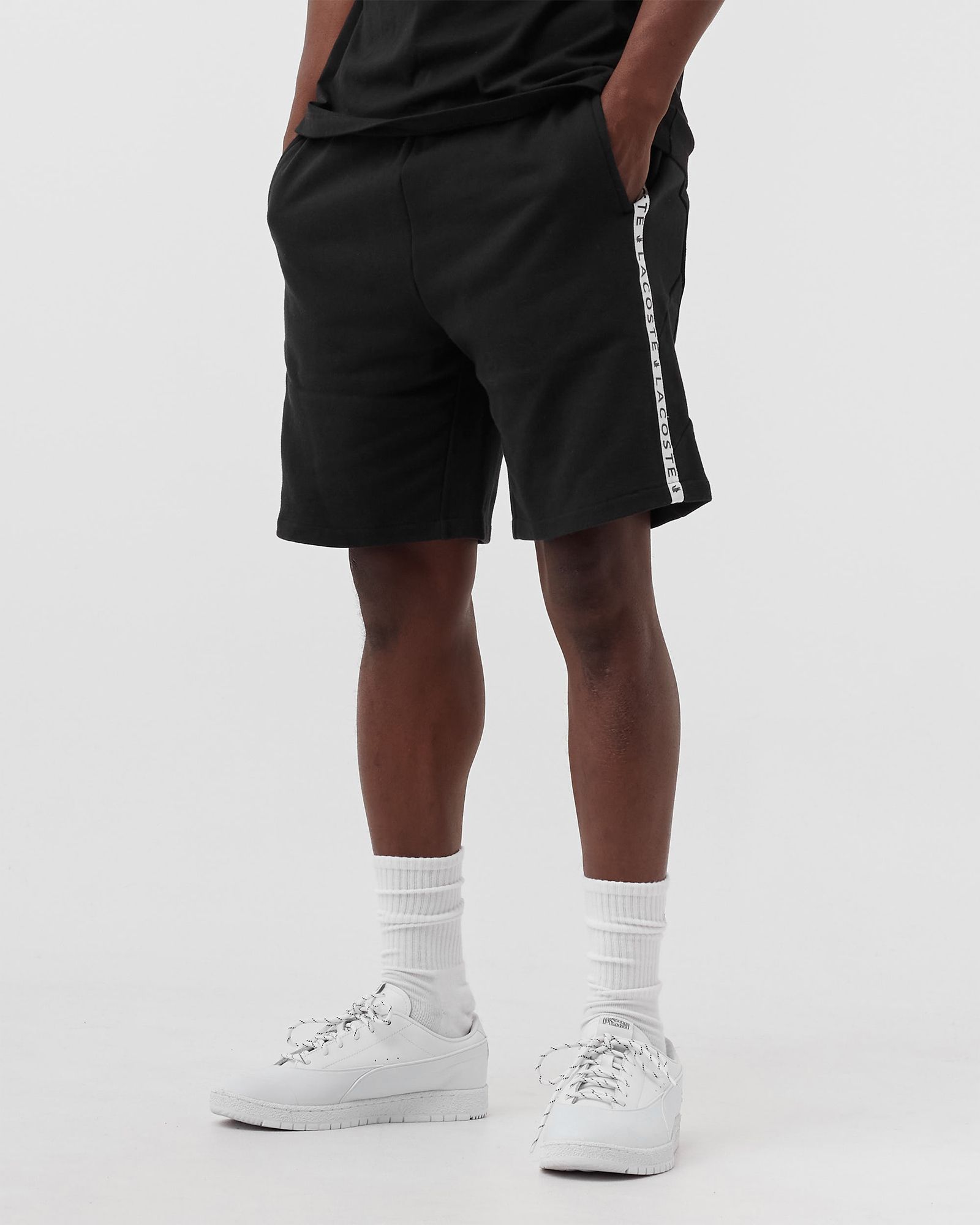 Lettered Bands Fleece Bermuda Shorts