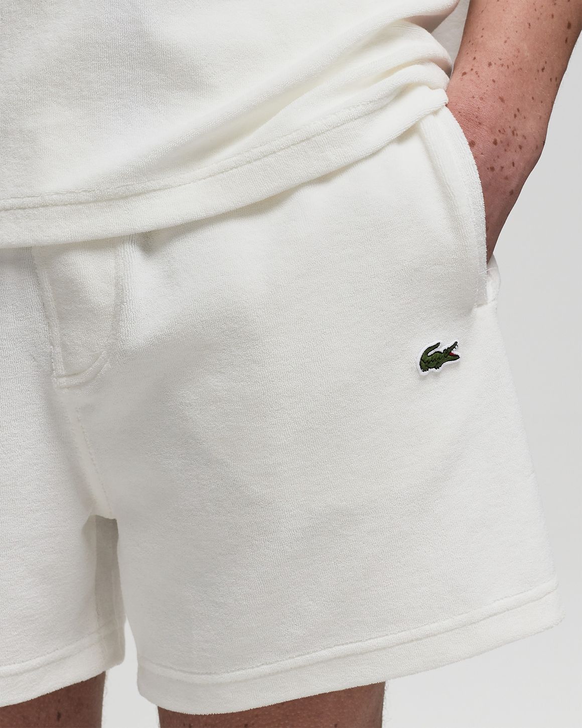 Lacoste shorts white on sale