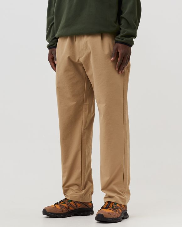 One Tuck Tapered Stretch Pants - CLAY BEIGE