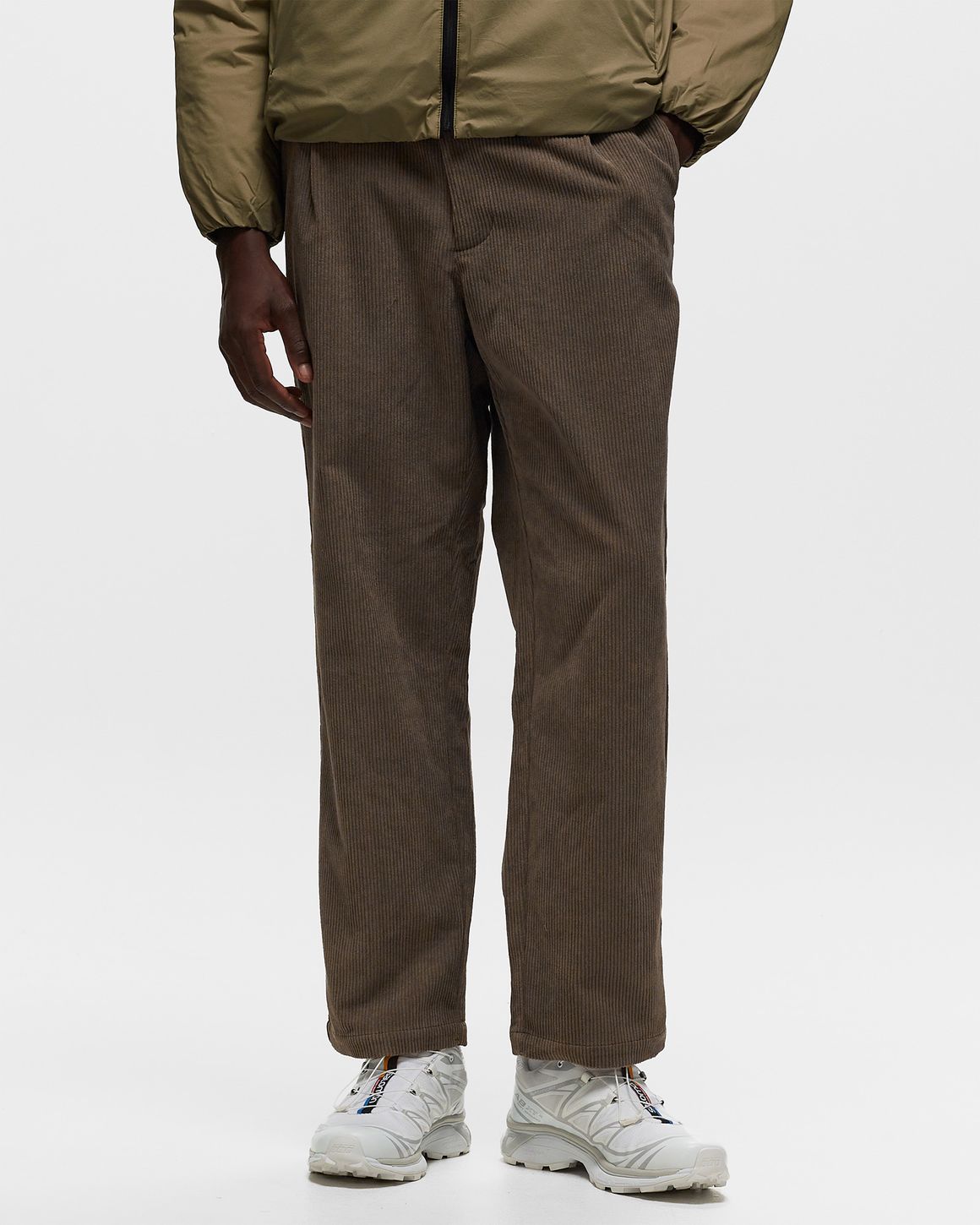 Goldwin Fine Wale Corduroy Pants Grey - TAUPE GRAY