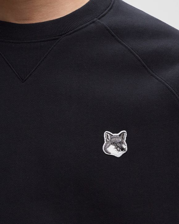 Maison Kitsune GREY FOX HEAD PATCH CLASSIC SWEATSHIRT Black | BSTN