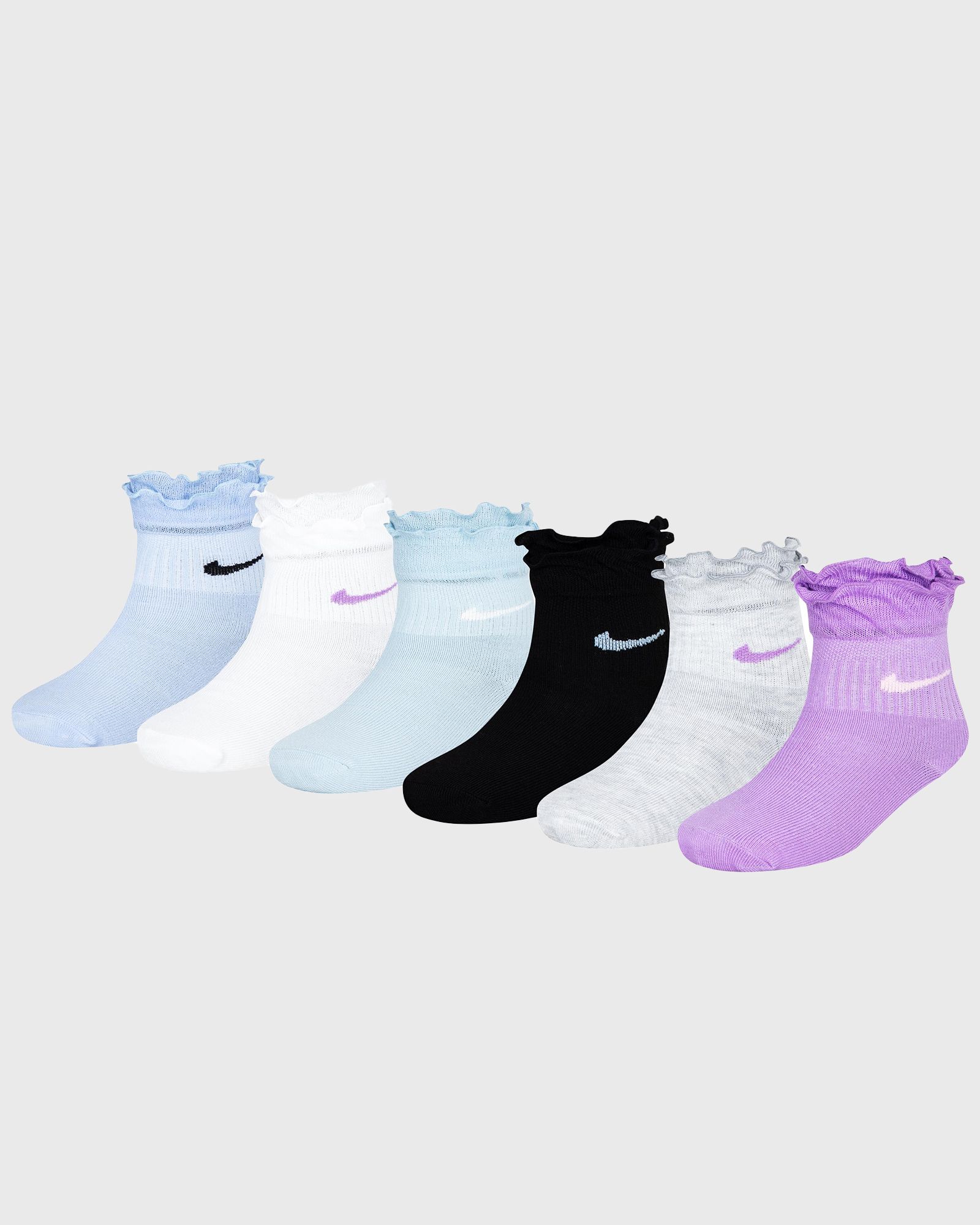 GIRLS 6PK RUFFLE ANKLE SOCK