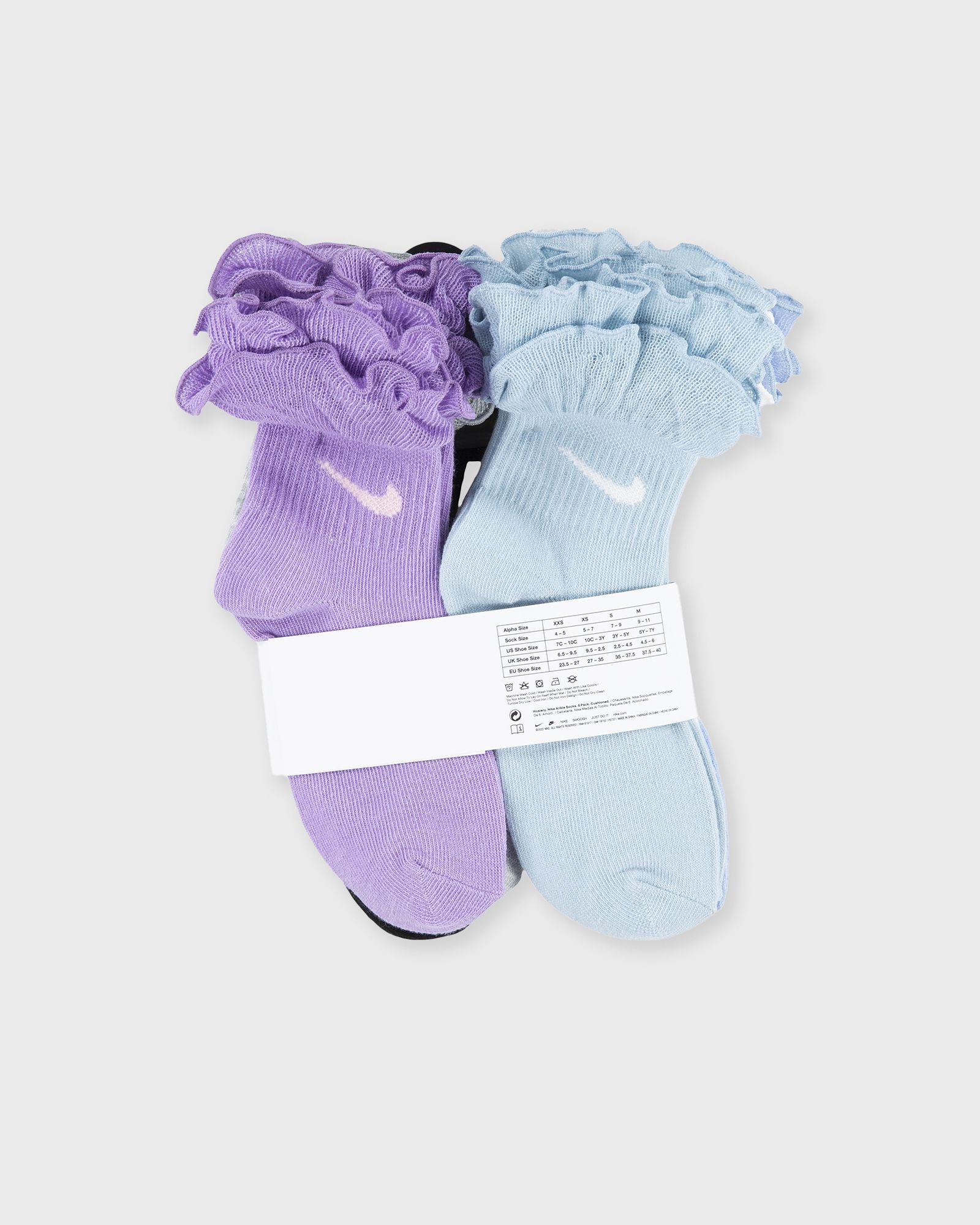 GIRLS 6PK RUFFLE ANKLE SOCK