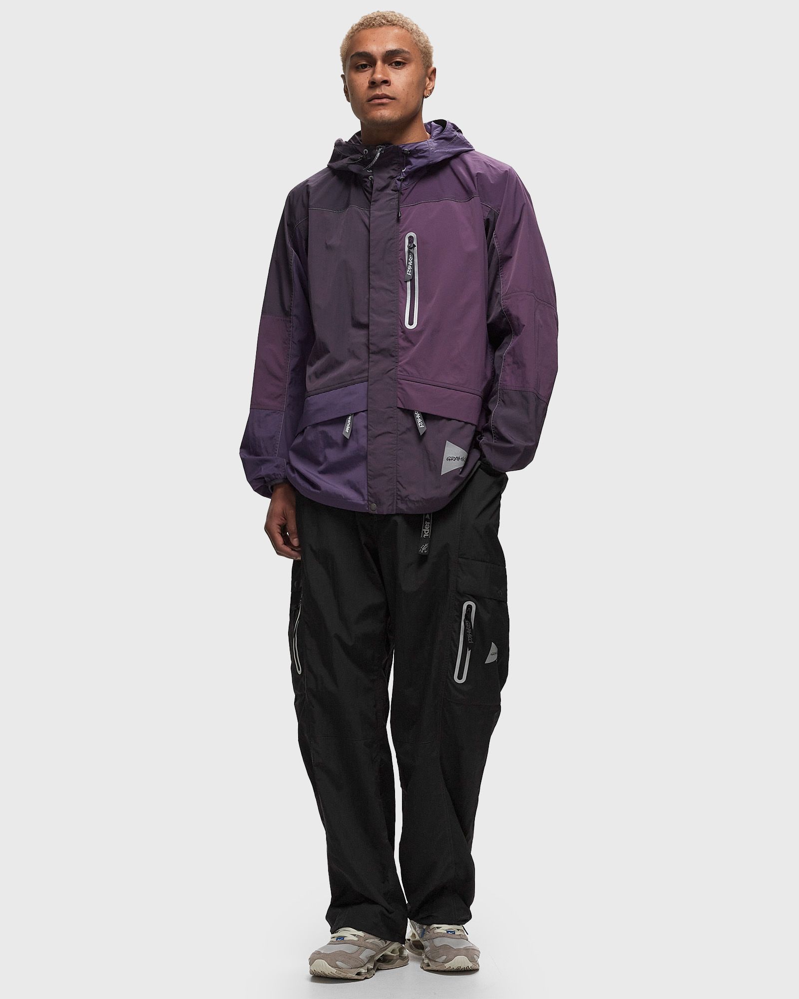 Gramicci x AND WANDER PATCHWORK WIND HOODIE Purple | BSTN Store