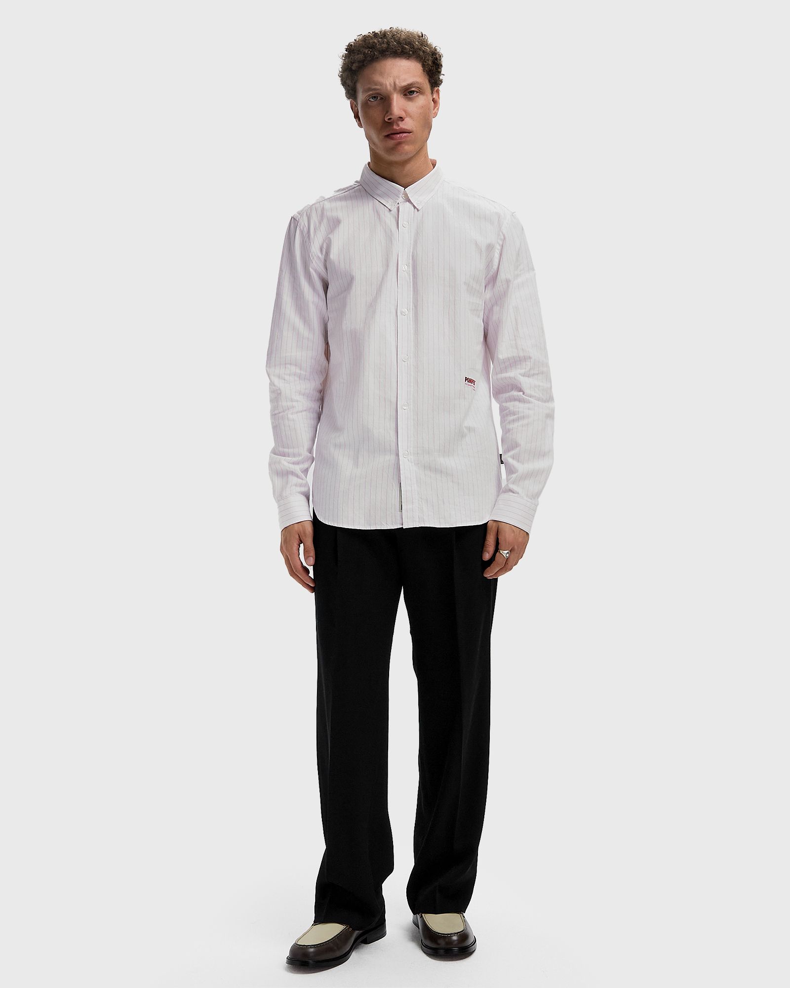POMPEII PINK THIN STRIPE OXFORD SHIRT