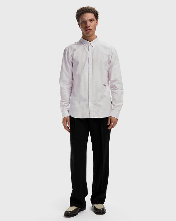 Thumbnail - POMPEII PINK THIN STRIPE OXFORD SHIRT