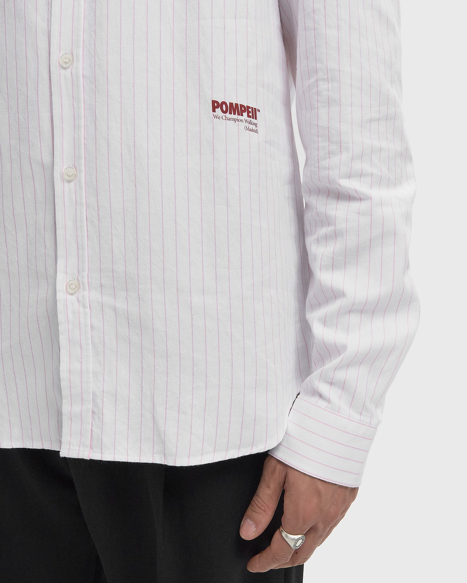 POMPEII PINK THIN STRIPE OXFORD SHIRT