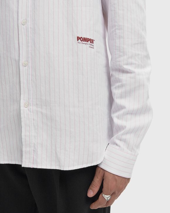 POMPEII PINK THIN STRIPE OXFORD SHIRT