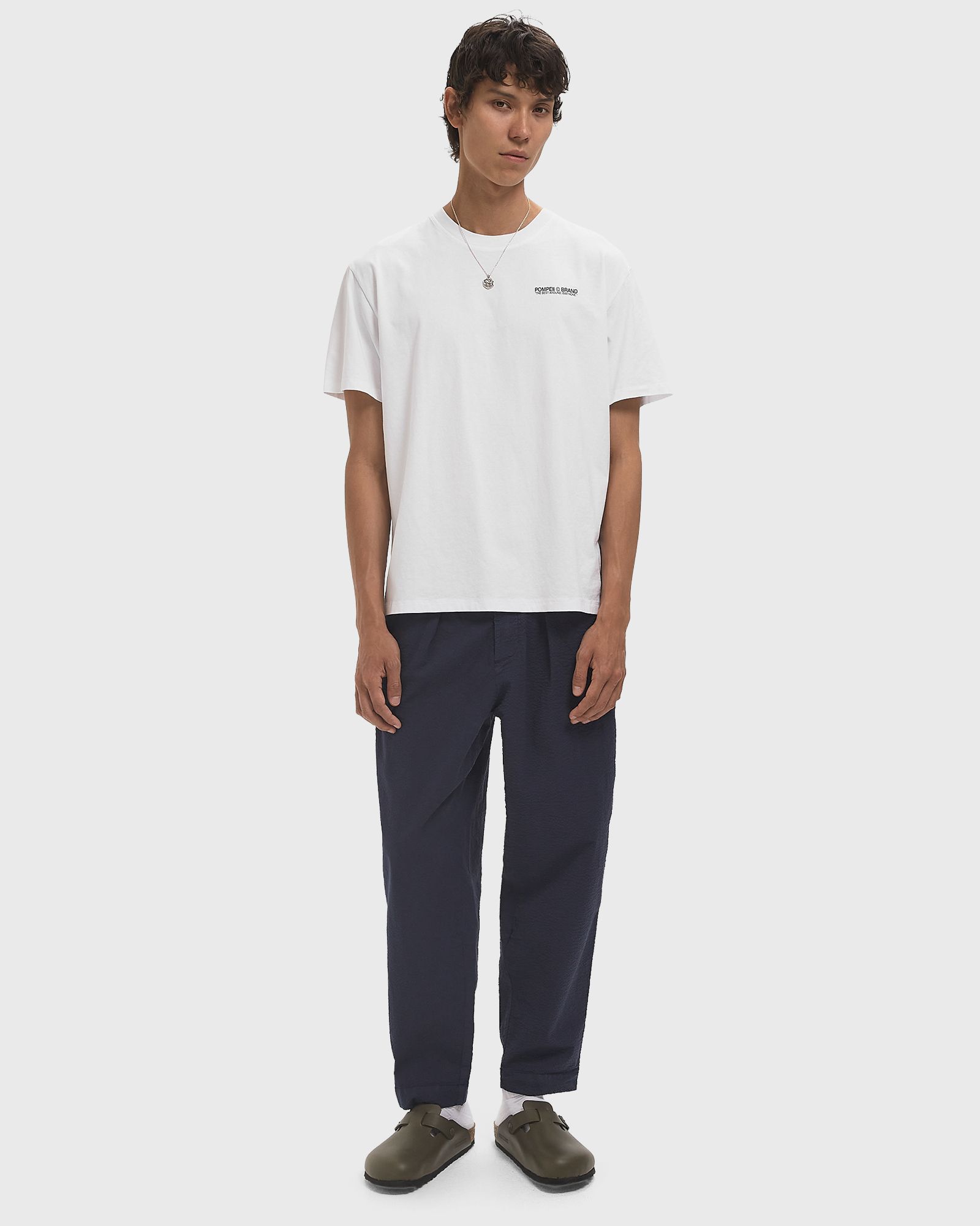 LOOSE NAVY SEERSUCKER TROUSER