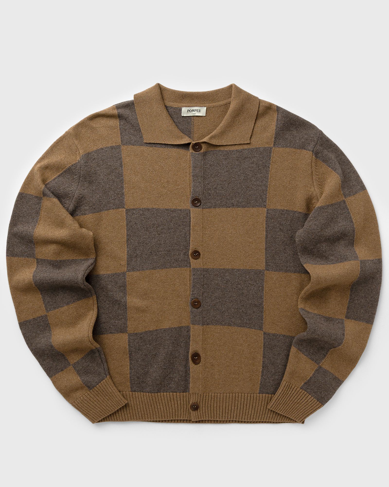 Dark Chocolate Checked Cardigan Polo-image