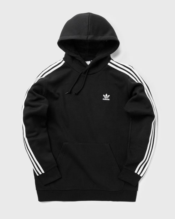 Adidas black outlet 3 stripe hoodie