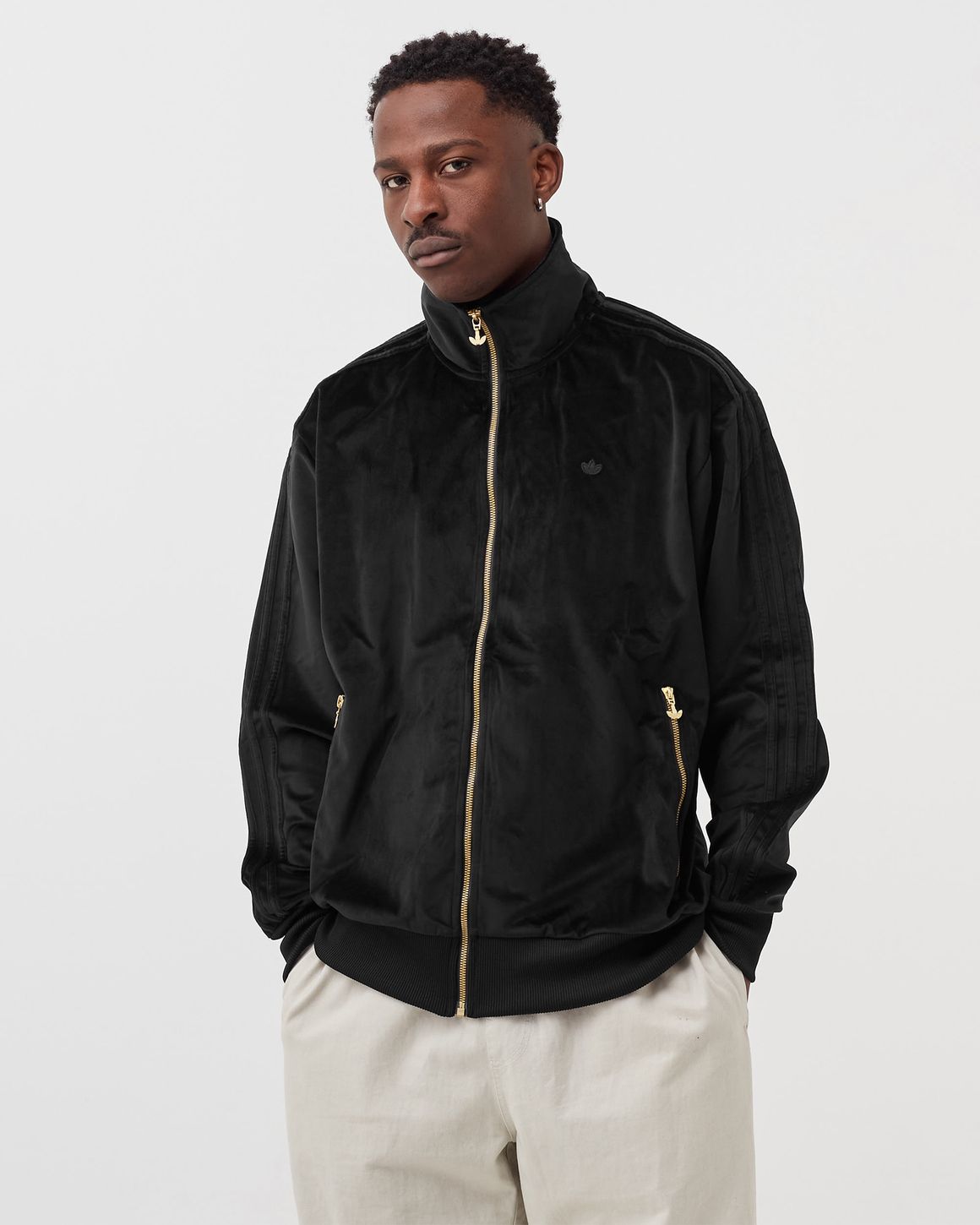 Adidas ADICOLOR VELOUR TRACK JACKET Black BSTN Store