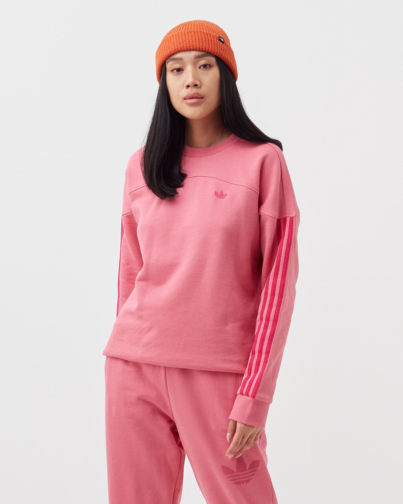 WMNS SPORTY CUT LINE COLORED 3-STRIPES SWEATSHIRT