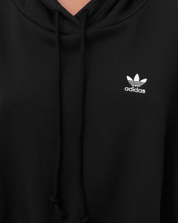 Adidas WMNS ADICOLOR CLASSICS SATIN TAPE CROPPED HOODIE Black BSTN Store