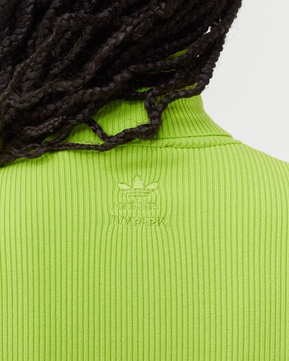 ADIDAS x IVY PARK ニットリブローブ 蛍光グリーン 2XOT Adidas ADIDAS X IVY PARK TURTLENECK RIB KNIT BODYSUIT Green